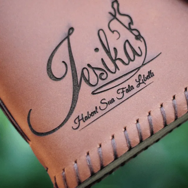 Leather journal with laser engraving